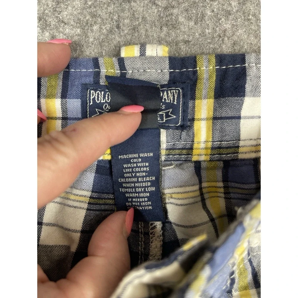VTG Polo Jeans Company Ralph Lauren‎ Blue Plaid Cargo Shorts 40x11